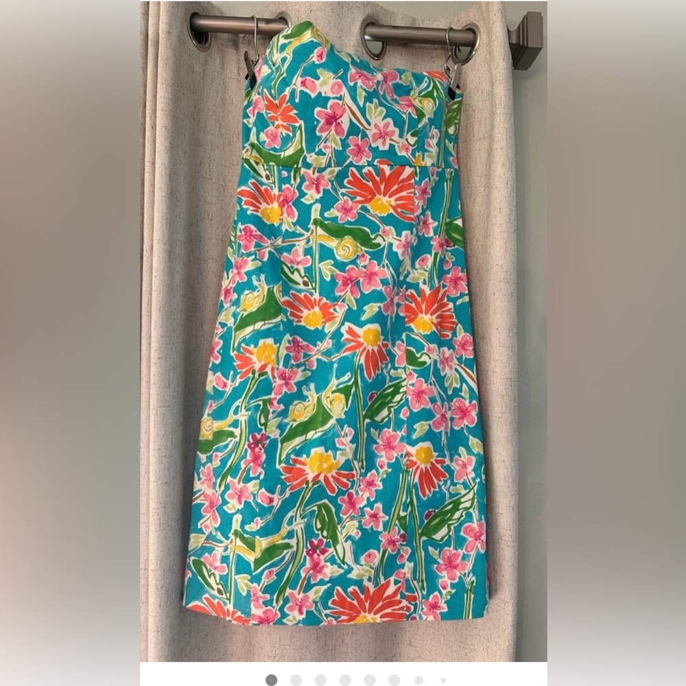 🌺 Island Republic Strapless Floral Backless Tie Dress Size 6 Tropical